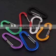 Wholesale Colorful 62 mm D Shape Aluminum Hook Carabiner Clip Keychain Climbing Carabiner For Camping Hiking Outdoor Accessories thumbnail-2
