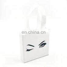 Customized LOGO Fashion Hard Cardboard Paper Supplier Wholesale Packaging Bag Luxury Ribbon Handle Eyelash Package Paper Box Bag