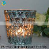 Home Decoration Use Embossed Glass Tealight Holder