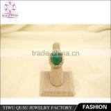 2015 New Product Gold Plated Ring With the Earth's Surface Oval Flat Imitation Jade thumbnail-1