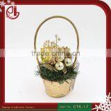 Gold Mini Christmas Tree With XMAS Gift Box And Balls Pendant For Home Decoration