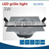New Type Aluminum Epistar/bridgelux 3x1W Led Downlight Spotlight, 3W Led Grille Ceiling Lamp