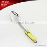 Modern Colorful Metal Kitchen Cooking Solid Spoon With Plastic Handle thumbnail-3