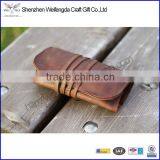 Genuine Leather Tobacco Holder Packaging Rolling Tobacco Pouch With Belt