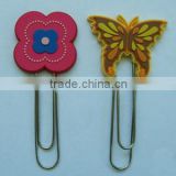 2014 personalised 3d pvc flower and butterfly japanese paper clips for promotion