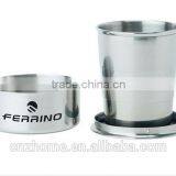 304 grade stainless steel folding cup collapsible cup