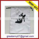 2015 New Product Hot Style Advertising Decoration Custom White Cotton Plastic Drawstring Shoe Gift Bag With Good Quality thumbnail-1