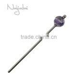 For Wholesale Magic Kimono Natural Stone Sculpture Japanese Metal Hair Stick thumbnail-1