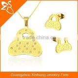 Hot Fashion Cross With Crystal Set Stainless Steel Necklaces and Earrings Set thumbnail-2