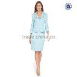 Long Sleeve Mid Length Jackets Ribbon Tie Belted Waist Pencil Skirt Pictures of Business Suit for Women Quality Choice thumbnail-2