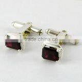 Natural Beauty !! Red Garnet 925 Sterling Silver Cufflinks, Silver Jewelry Manufacturer, Wholesale Cufflinks thumbnail-3