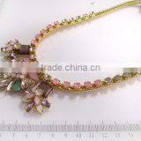 Fancy Roman Greek Glass Flower Necklace Statement Necklaces thumbnail-1
