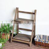 Home Life Zakka Folding Solid Wood 2-tier Flower Pot ,sundries Display Shelf thumbnail-2