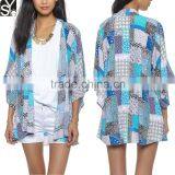 China Clothing Supplier Women Wholesale Printed Thin Coat Kimono Cardigan thumbnail-1