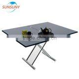 Glass Top Metal Frame Balck Dining Table