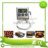 LCD Digital Cooking Kitchen Food Meat Thermometer for BBQ Grill Oven Smoker Built-in Clock Timer With Stainless Steel Probe thumbnail-2