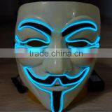 V for Vendetta el wire mask / EL wire halloween mask / EL WIRE Masquerade Face Mask
