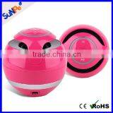 FM Radio Music Player Built-in Subwoofer Round Shape LED Mini Bluetooth Speaker for Gift thumbnail-2