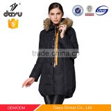 S-XXXL women raccoon fur collar hooded straight jacket coat down parka
