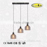 3*60w E27 light brown glass antique lighting hanging lamps fixture
