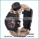 Hot Survival Bracelet Paracord Outdoor Watch With Compass Fire Starter Whistle thumbnail-4