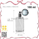 High end clear glass perfume atomizer with lace bulb silver screw up
