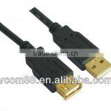 Black USB2 .0 Cable AM/AF MINI MICRO Gold Plated For MP3, MP4, DV
