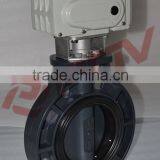 Wafer Type Plastic Upvc 24v on off Electric Pipe Butterfly Valve thumbnail-3
