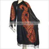 Shawls,Beautiful Embroided Pashmina Shawl,Ladies Shawls