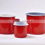 Red 2016 New Roll Rim Beeg Coffee Mug Custom Printing Enamel Camping Mug thumbnail-2