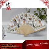 Natural bamboo made wedding theme gift bamboo folding hand fans