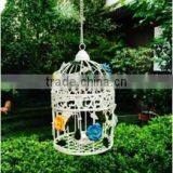 Cage T-Light Holder With Hanging Chain In Ivory thumbnail-1