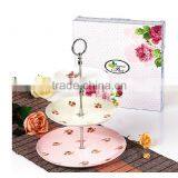 3-tier Dessert Plate Fruit Cupcake Ceramic Plate , Cake Plate With Dome, Wedding Cake Stand thumbnail-4