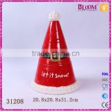 Three layers desgin hat shape desgin christmas ceramic decorations