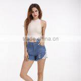 2017 Hot Selling Fashion Lace Crochet Denim Sexy Shorts For Women thumbnail-1