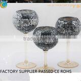 Luxurious Candles Mosaic Goblet Long Stem Glass Candlestick Holders With Great Price