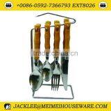 Colorful Handle Stainless Steel Flatware With Wire Stand