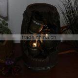 Three-Tier Cascading Barrels Tabletop Water Fountain With LED Lights thumbnail-6