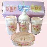 Household Flower AS Material Plastic Bathroom Accessory Set thumbnail-3