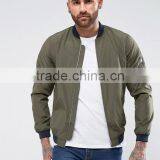 2017 Wholesale High Quality New Design Durable Polyester Cotton Green Rib Cuffs Fully Lined Zipped Casual Men Jumper thumbnail-1