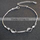 New Trendy Design Plain Style Double D Letter 925 Sterling Silver Fashion Bracelet thumbnail-2