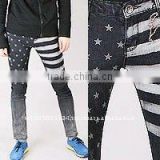 jsa0106 print American flag denim sapndex skinny jeans made in korea