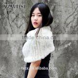 CX-B-44B Hot Sale Handmade Beautiful Scarf Blue Fur Shawl thumbnail-6