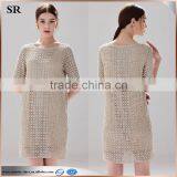 Western Style Crochet Cotton Lurex Ladies Casual Dress thumbnail-1