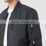 MGOO High Quality Covered Zip Up Bomber Jackets For Men Silver Zippers Long Sleeves Padded Winter Jackets thumbnail-3