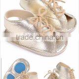 2017 Fancy Designs Baby Sandal Footwear Wholesale Baby Shoes Light Gold Casual Beach Baby Girls Shoe thumbnail-2