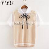 Newest Winter Fall Girl Lovely Apricot School Uniform Sweater Vest thumbnail-3