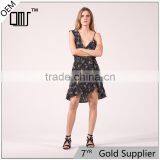 Women Sleeveless Floral Print , Adjustable Straps V-neck Dress thumbnail-1