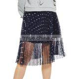 2017 OEM Spring Knee Length Navy Blue Foil Spotted Sequin Skirt thumbnail-2