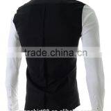 2017 Latest Designer Contrast Collar and Sleeve Slim Fit Dress Men Shirt thumbnail-4